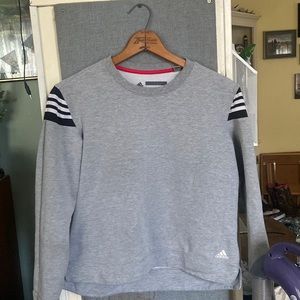 Grey adidas crew neck, medium woman’s